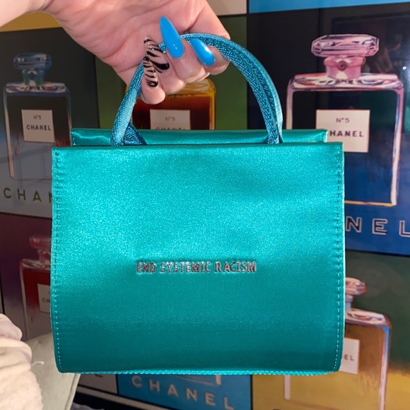 Brandon Blackwood Handbags - Brandon Blackwood ESR Tote End Systemic Racism Satin